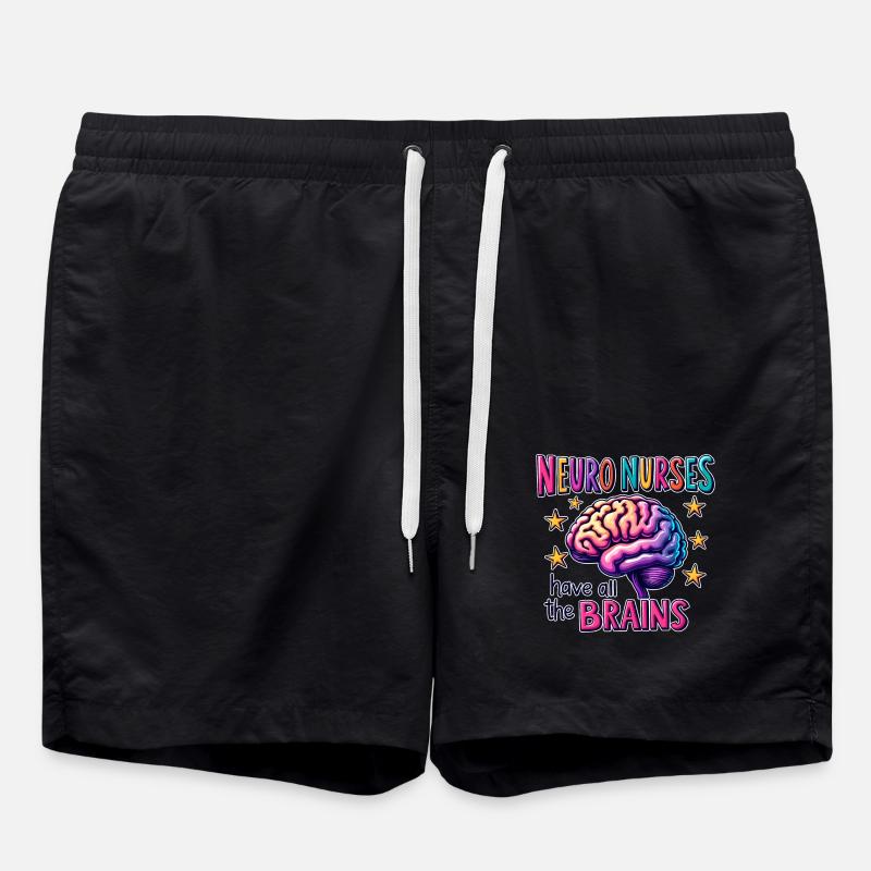 Neuro Infirmière Infirmière Neurologie Cadeau - Short de bain - noir