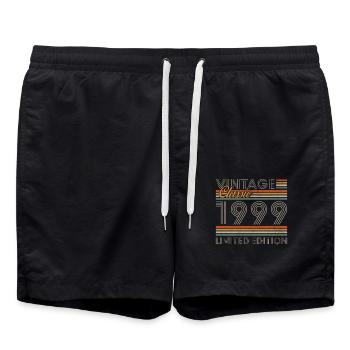 1999 Vintage Rétro Cadeau d’anniversaire - Short de bain - noir - Devant - AI Model Male 185 light (185cm)