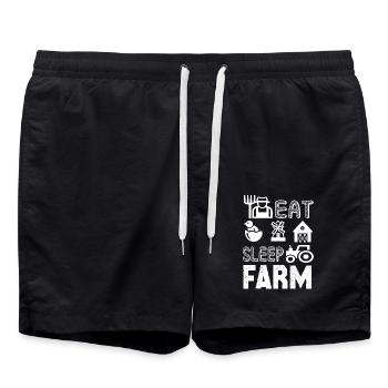 Farmer Eat Sleep Farm - Swim Trunks - black - Front - AI Model Male 185 light (185cm)
