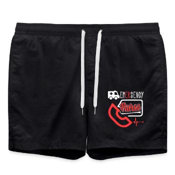 Proud To Be An Emergency Nurse - Swim Trunks - black - Front - AI Model Male 185 light (185cm)