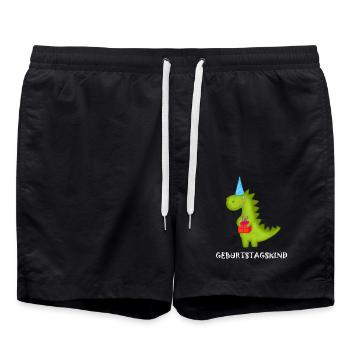 Anniversaire Garçon Tyrannosaurus Rex Dino T-Rex Fête - Short de bain - noir - Devant - AI Model Male 185 light (185cm)