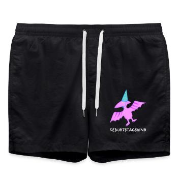 Anniversaire Garçon Ptéranodon Ptérosaure Dinosaure - Short de bain - noir - Devant - AI Model Male 185 light (185cm)