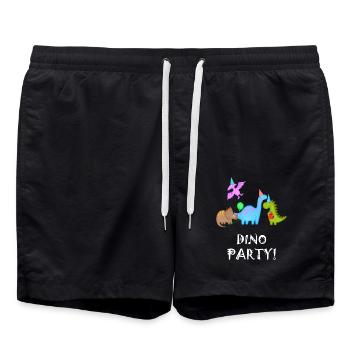 Anniversaire Garçon Dinosaure Dino Fête Drôle - Short de bain - noir - Devant - AI Model Male 185 light (185cm)