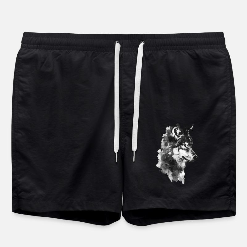 Wolf - Swim Trunks - black