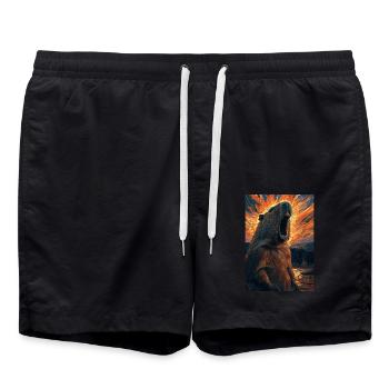 Capybara - Swim Trunks - black - Front - AI Model Male 185 light (185cm)