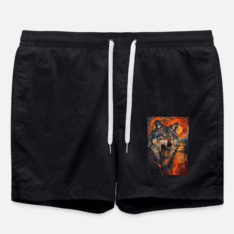 Wolf - Swim Trunks - black