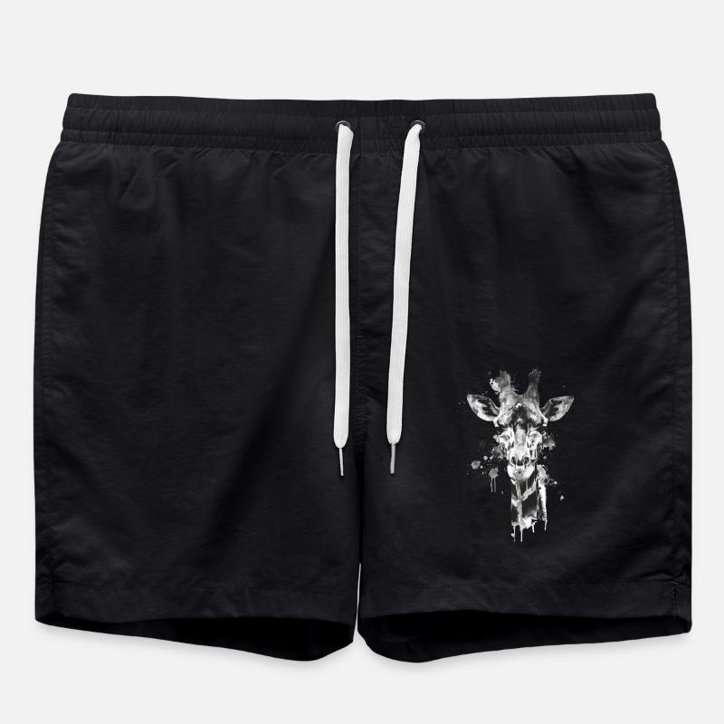 Giraffe - Badeshorts - Schwarz