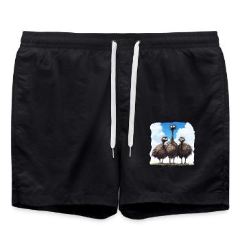 Emus Emu - Swim Trunks - black - Front - AI Model Male 185 light (185cm)