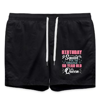Celebrating 50th Birthday with the Fabulous Queen - Badeshorts - Schwarz - Vorne - AI Model Male 185 light (185cm)