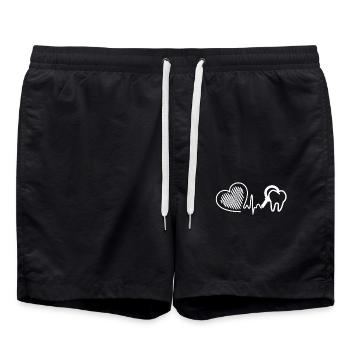 Dental Assistant Dental Assistant Heartbeat - Swim Trunks - black - Front - AI Model Male 185 light (185cm)