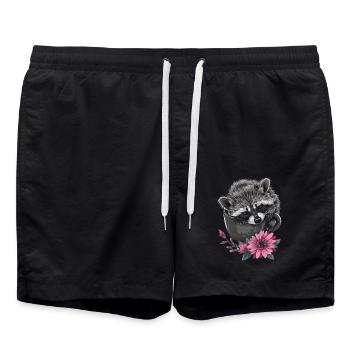 Raton laveur - Short de bain - noir - Devant - AI Model Male 185 light (185cm)