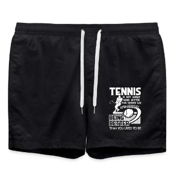 Tennis Is not About Being Better - Swim Trunks - black - Front - AI Model Male 185 light (185cm)