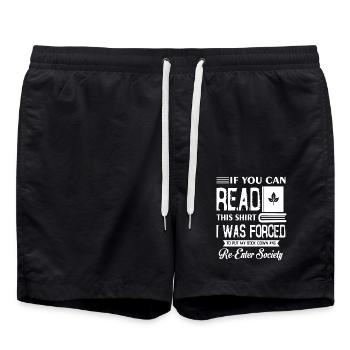 Book Addicted To Book - Swim Trunks - black - Front - AI Model Male 185 light (185cm)