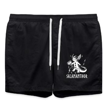 Salamandre salamandre drôle viking odin valhalla - Short de bain - noir - Devant - AI Model Male 185 light (185cm)