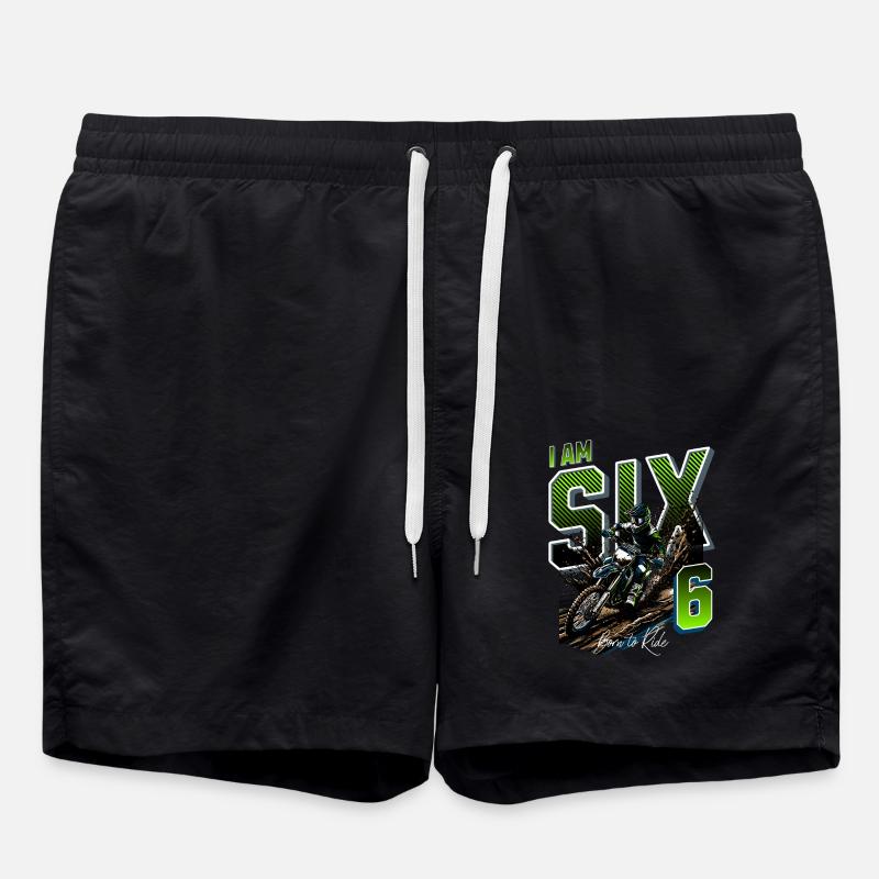 Motocross 6th Birthday - Swim Trunks - black