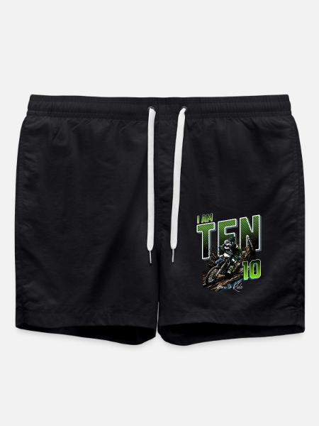 Motocross 10th Birthday - Swim Trunks - black