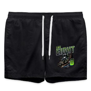 Motocross 8. Geburtstag - Badeshorts - Schwarz - Vorne - AI Model Male 185 light (185cm)