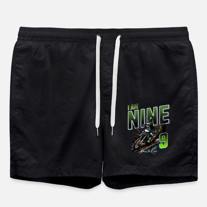 Motocross 9th Birthday - Swim Trunks - black
