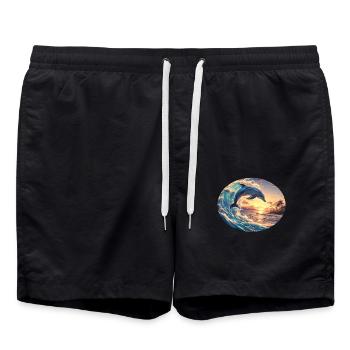 Dolphin Dolphins Dolphin - Swim Trunks - black - Front - AI Model Male 185 light (185cm)