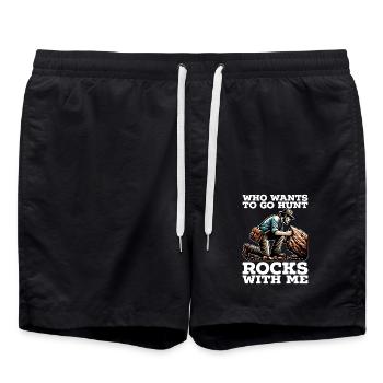 Rockhounding Qui veut aller chasser les roches Géologue - Short de bain - noir - Devant - AI Model Male 185 light (185cm)