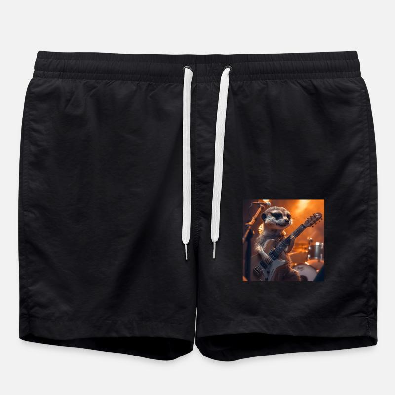 Erdmännchen - Badeshorts - Schwarz