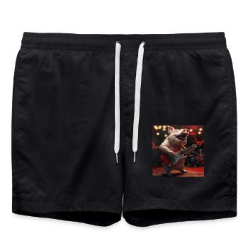 Schwein - Badeshorts - Schwarz - Vorne - AI Model Male 185 light (185cm)