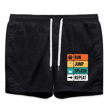 Dock Diving Saying Dog Diving Dock Diving Gift - Swim Trunks - black - Front - AI Model Male 185 light (185cm)