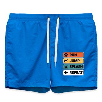 Dock Diving Saying Dog Diving Dock Diving Gift - Swim Trunks - cobalt blue - Front