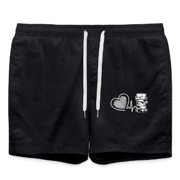 I Love Reading Heartbeat - Swim Trunks - black - Front - AI Model Male 185 light (185cm)