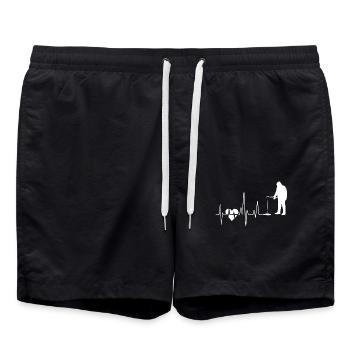 Fishing Heartbeat - Swim Trunks - black - Front - AI Model Male 185 light (185cm)