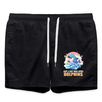 Dolphin Delfine Delfin - Badeshorts - Schwarz - Vorne - AI Model Male 185 light (185cm)