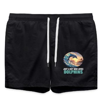 Dolphin Dolphins Dolphin - Swim Trunks - black - Front - AI Model Male 185 light (185cm)