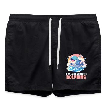 Dolphin Dolphins Dolphin - Swim Trunks - black - Front - AI Model Male 185 light (185cm)