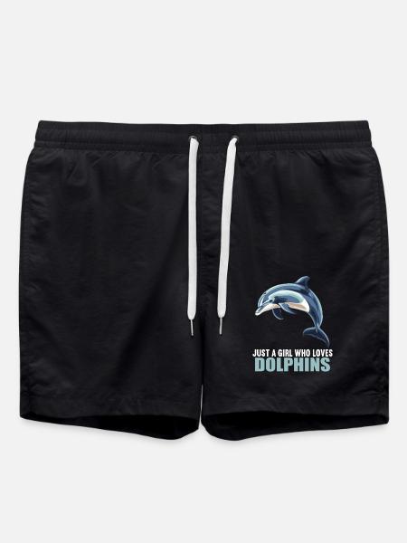 Dolphin Dolphins Dolphin - Swim Trunks - black