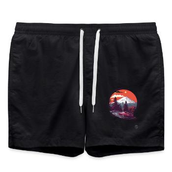 Mount Fuji JDM Rennwagen - Badeshorts - Schwarz - Vorne - AI Model Male 185 light (185cm)