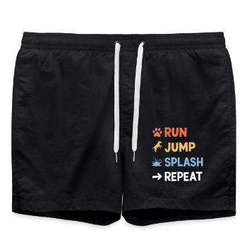 Dock Diving Saying Dog Diving Dock Diving Gift - Swim Trunks - black - Front - AI Model Male 185 light (185cm)