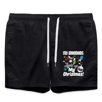 Grandkid My Grandkids Light Up My Christmas - Swim Trunks - black - Front - AI Model Male 185 light (185cm)