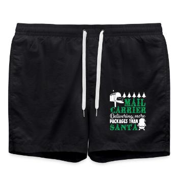 Mail Carrier Christmas Delivering More Packages - Swim Trunks - black - Front - AI Model Male 185 light (185cm)