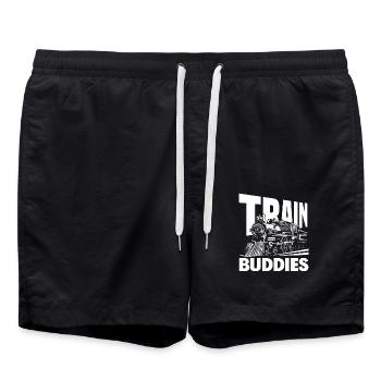 Train Buddies Amis du chemin de fer - Short de bain - noir - Devant - AI Model Male 185 light (185cm)