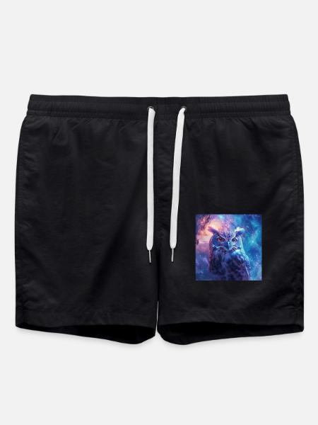 Eule - Badeshorts - Schwarz