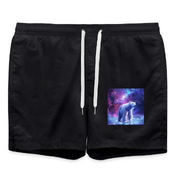 Polar bear - Swim Trunks - black - Front - AI Model Male 185 light (185cm)