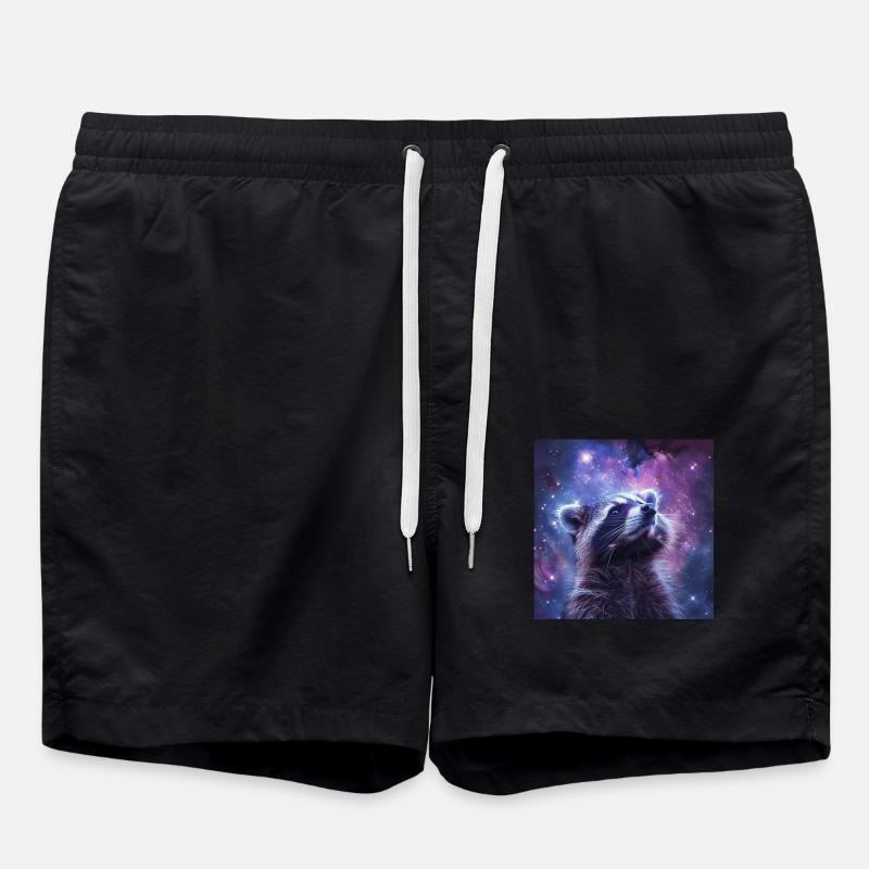 Waschbär - Badeshorts - Schwarz