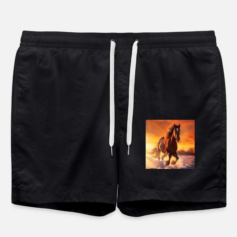 Horse - Swim Trunks - black