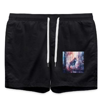 Dog - Swim Trunks - black - Front - AI Model Male 185 light (185cm)