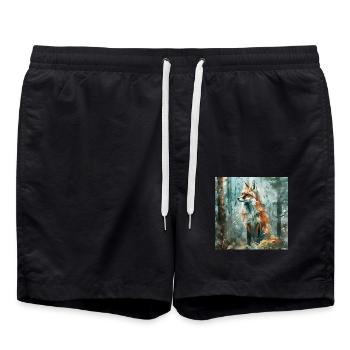 Fuchs - Badeshorts - Schwarz - Vorne - AI Model Male 185 light (185cm)