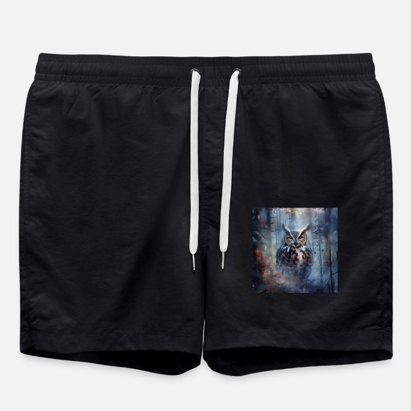 Owl - Swim Trunks - black