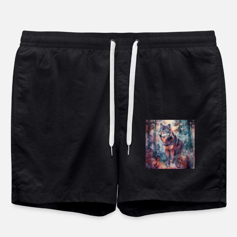 Wolf - Badeshorts - Schwarz