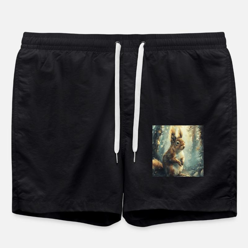 Eichhörnchen - Badeshorts - Schwarz