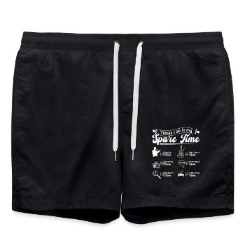 Ce que je fais pendant mon temps libre à jouer de l’alto - Short de bain - noir - Devant - AI Model Male 185 light (185cm)