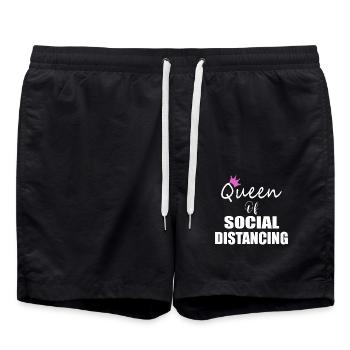 Queen of Social Distancing Social Distance - Badeshorts - Schwarz - Vorne - AI Model Male 185 light (185cm)